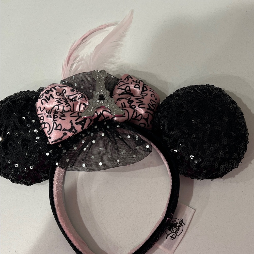 Disney Black and Pink Sequin Minnie Ears Headband